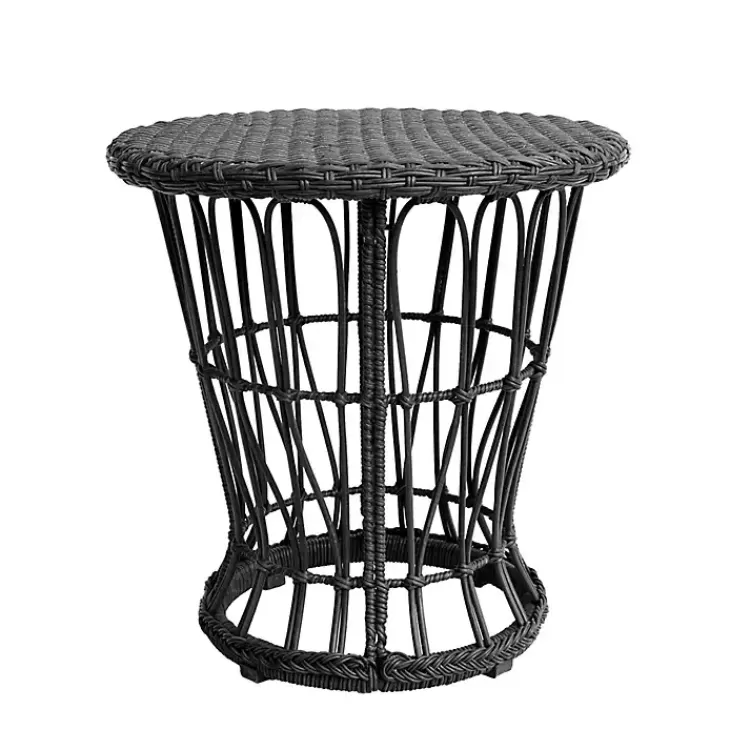Espresso Resin Wicker Accent Table>Kirklands Home Cheap