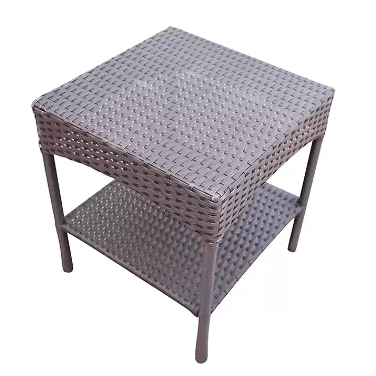Espresso Resin Wicker Side Table>Kirklands Home Clearance