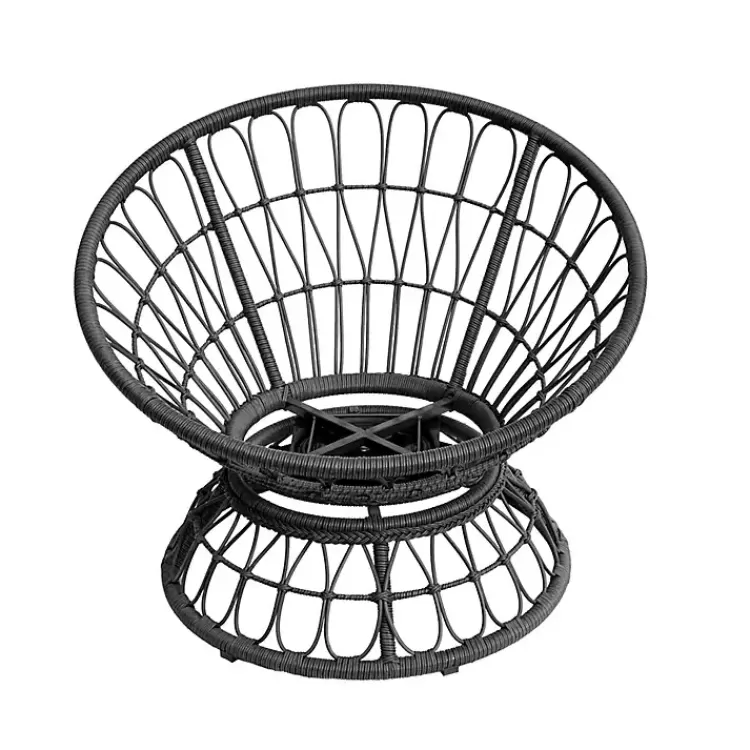 Espresso Resin Wicker Swivel Chair>Kirklands Home Sale