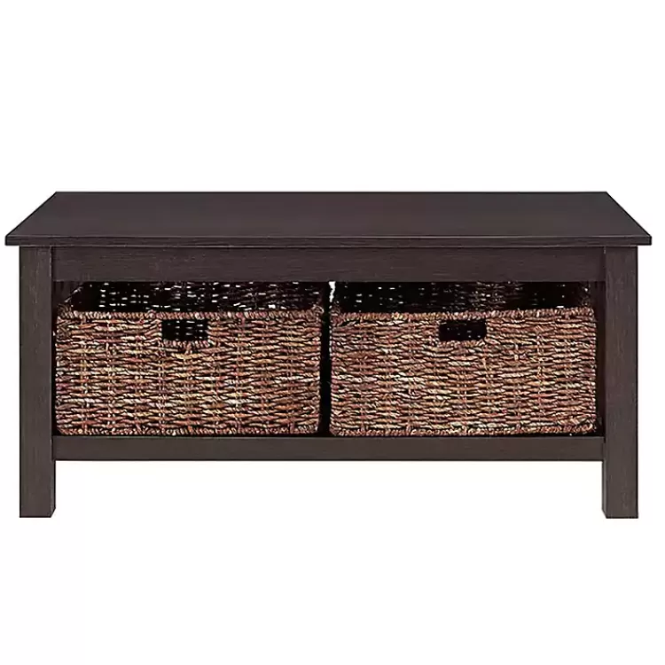 Espresso Traditional Wooden Basket Coffee Table>Kirklands Home Best Sale