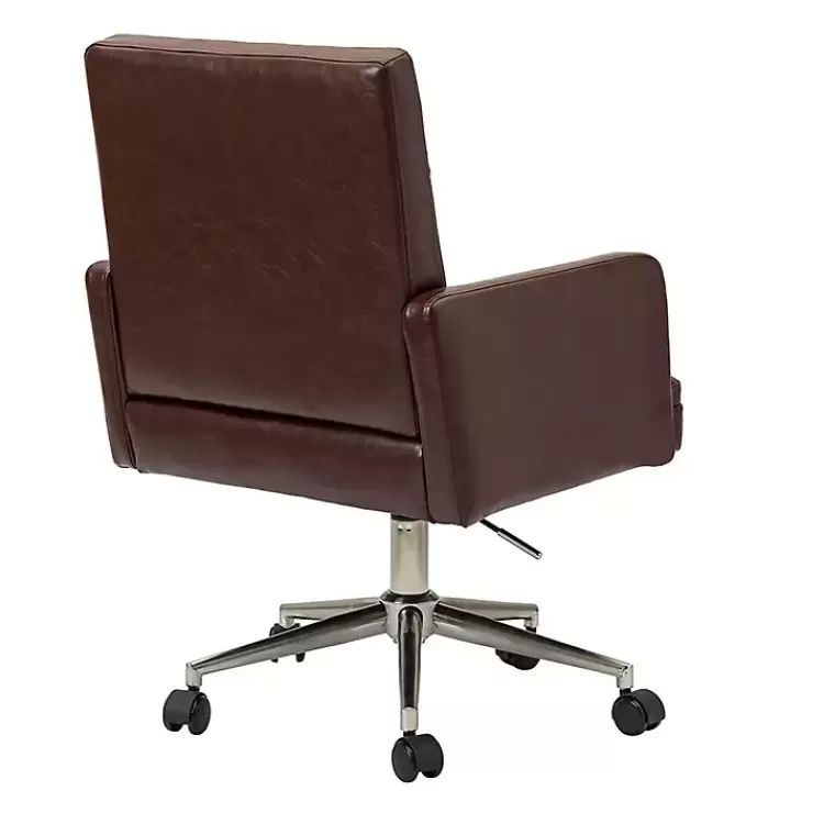 espresso_tufted_faux_leather_swivel_office_chair_3.webp Espresso Tufted Faux Leather Swivel Office Chair>Kirklands Home Best