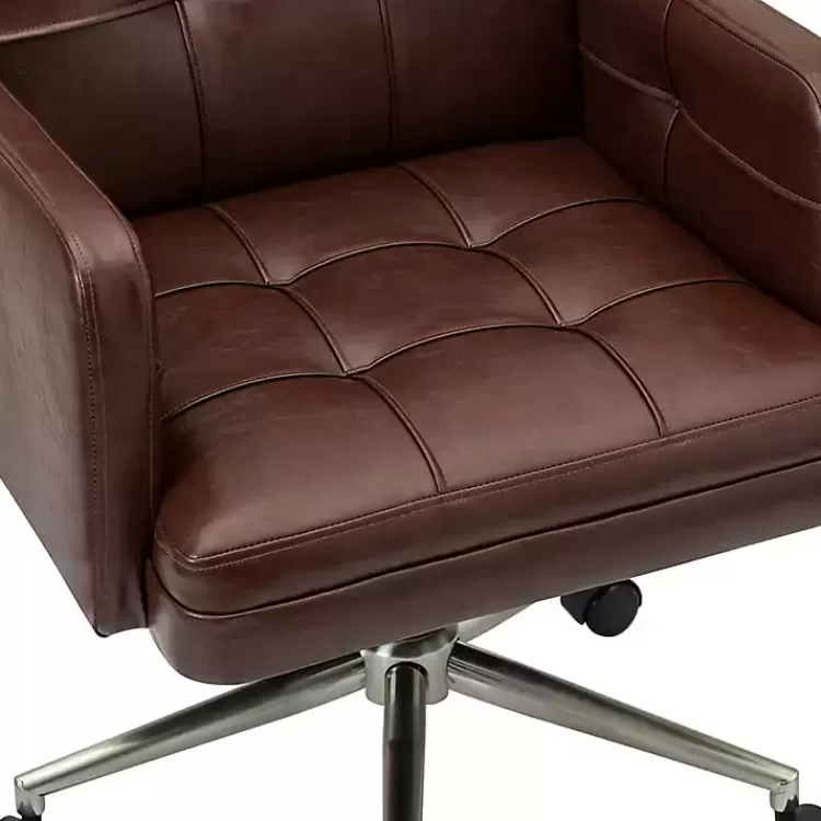 espresso_tufted_faux_leather_swivel_office_chair_5.webp Espresso Tufted Faux Leather Swivel Office Chair>Kirklands Home Best