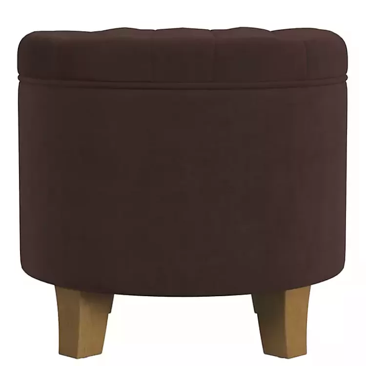Espresso Velvet Tufted Storage Ottoman>Kirklands Home Store