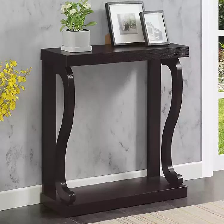 Espresso Wood Curved Sides Console Table>Kirklands Home Store