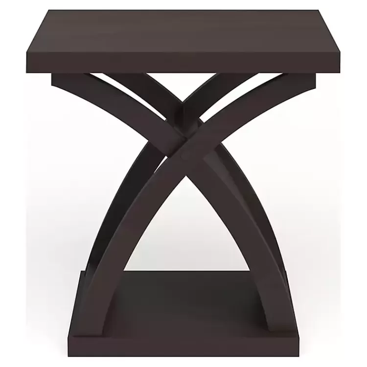 Espresso Wood X-Base Side Table>Kirklands Home Best