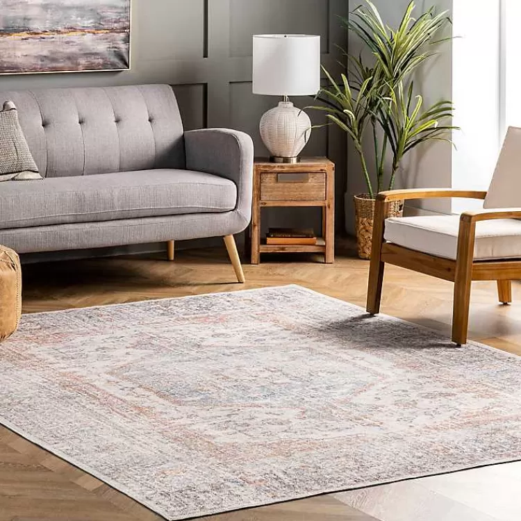 Etta Distressed Vintage Washable Area Rug, 5x8>Kirklands Home Clearance