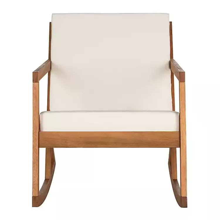 Eucalyptus Wood with Beige Cushion Rocking Chair>Kirklands Home Cheap