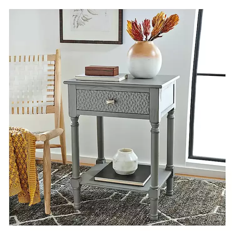 Evelina Textured Single Drawer Accent Table>Kirklands Home Cheap