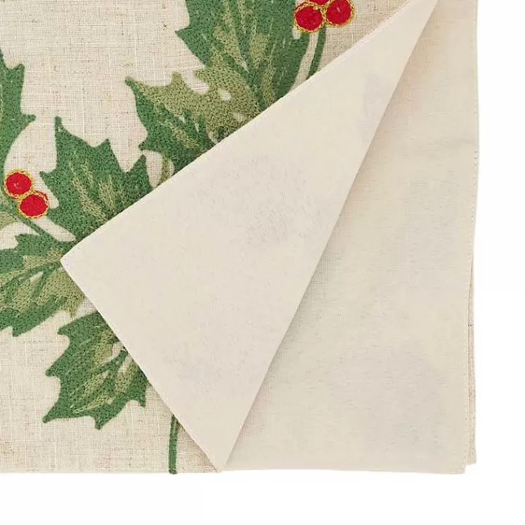 Evergreen Holly Leaves Cotton Runner>Kirklands Home Flash Sale