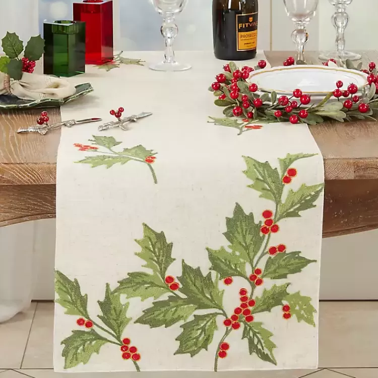 evergreen_holly_leaves_cotton_runner_2.webp Evergreen Holly Leaves Cotton Runner>Kirklands Home Flash Sale