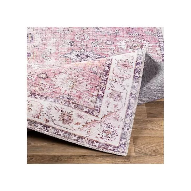 Faded Rouge Bordered Flatweave Runner, 2x7>Kirklands Home Fashion