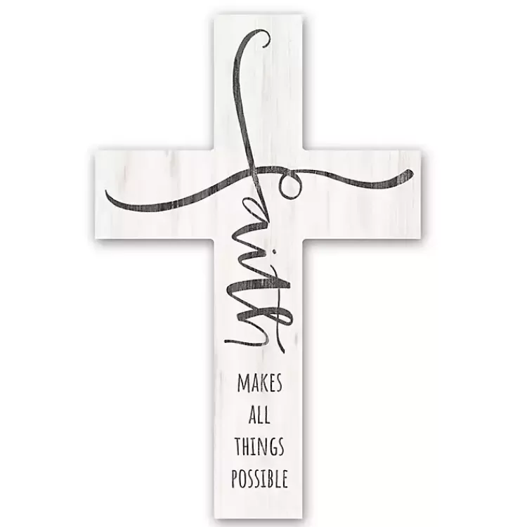 Faith Makes All Things Possible Cross Wall Plaque>Kirklands Home Flash Sale