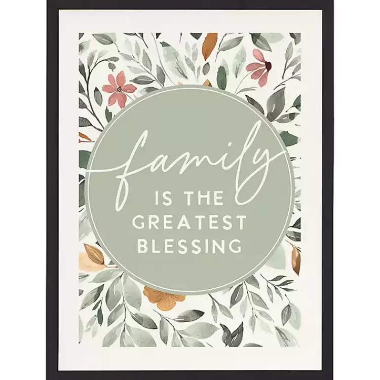 Family Blessing Floral Framed Wall Plaque>Kirklands Home Best