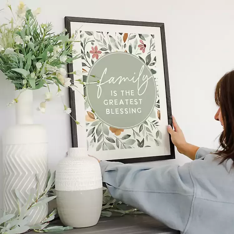 Family Blessing Floral Framed Wall Plaque>Kirklands Home Best