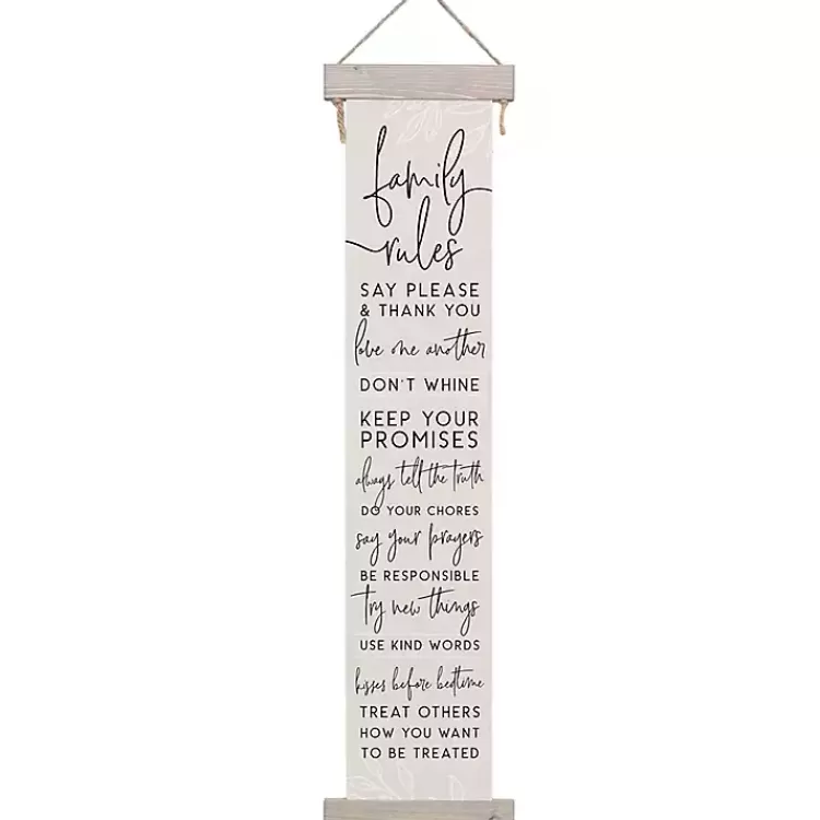 Family Rules Hanging Wall Plaque>Kirklands Home Cheap