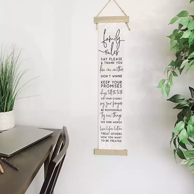 Family Rules Hanging Wall Plaque>Kirklands Home Cheap