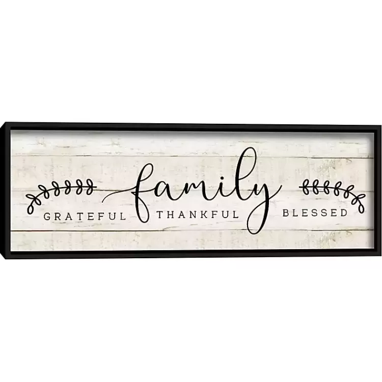 Family Thankful Grateful Blessed Wood Wall Plaque>Kirklands Home Outlet