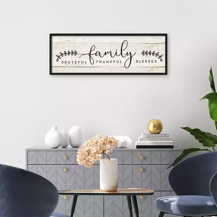 Family Thankful Grateful Blessed Wood Wall Plaque>Kirklands Home Outlet