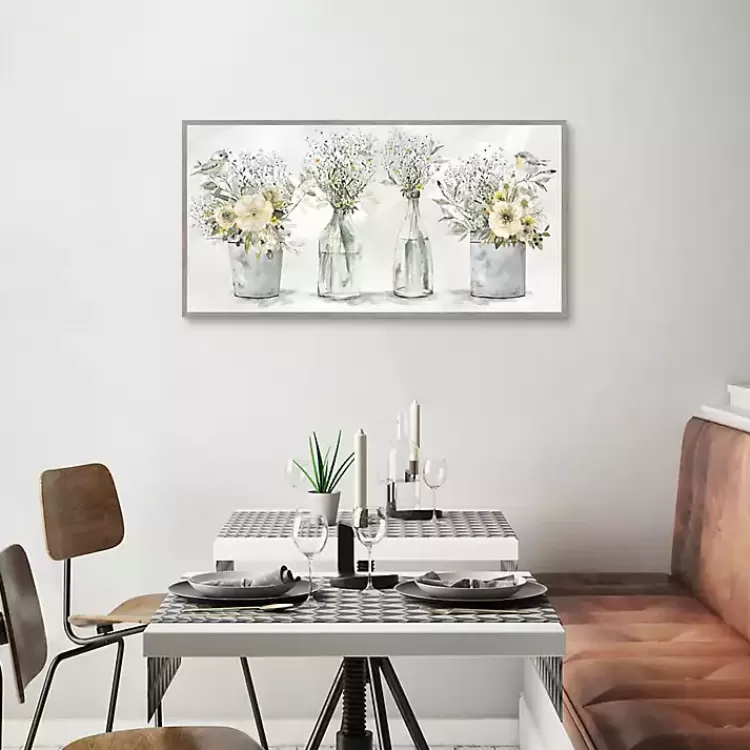 Farmhouse Bouquets Framed Canvas Art Print>Kirklands Home Clearance