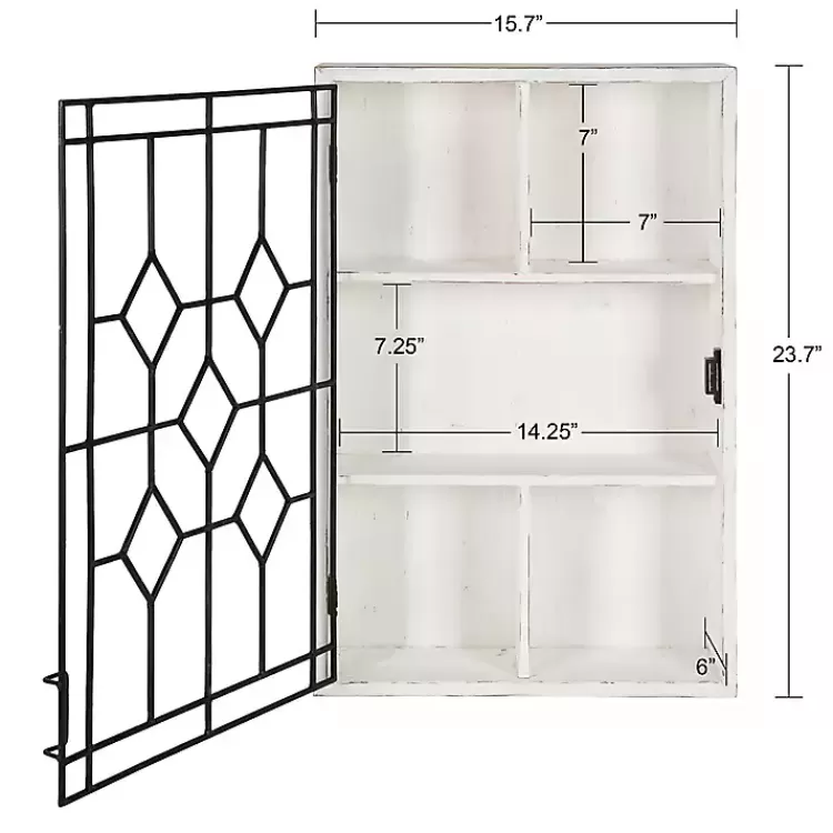 farmhouse_chic_white_wood__iron_wall_cabinet_2.webp Farmhouse Chic White Wood & Iron Wall Cabinet>Kirklands Home Cheap