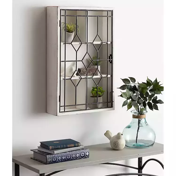 farmhouse_chic_white_wood__iron_wall_cabinet_6.webp Farmhouse Chic White Wood & Iron Wall Cabinet>Kirklands Home Cheap