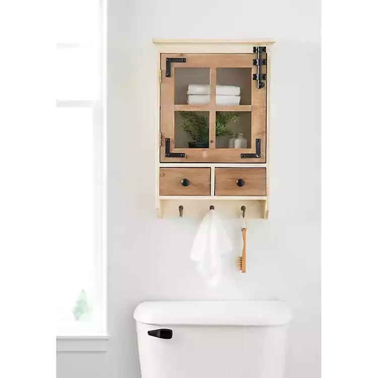 farmhouse_drawer_wallmounted_cabinet_5.webp Farmhouse 2-Drawer Wall-Mounted Cabinet>Kirklands Home Outlet