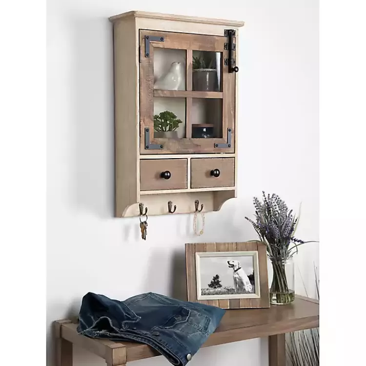 farmhouse_drawer_wallmounted_cabinet_7.webp Farmhouse 2-Drawer Wall-Mounted Cabinet>Kirklands Home Outlet