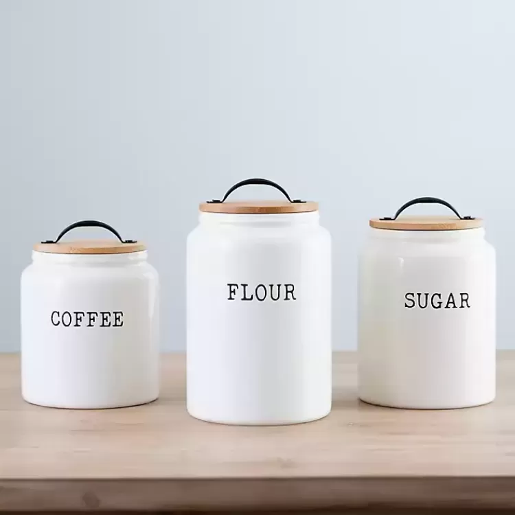 Farmhouse Embossed Kitchen Canisters, Set of 3>Kirklands Home Outlet