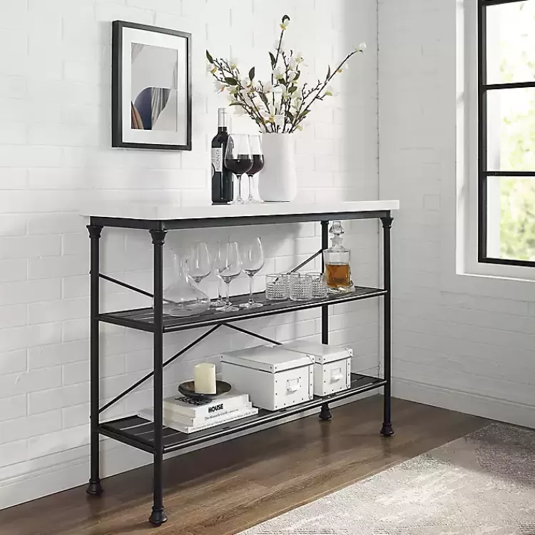 Faux Marble Top 3-Tier Melody Console Table>Kirklands Home Sale