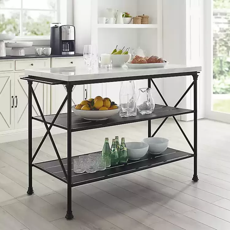 Faux Marble Top 3-Tier Melody Kitchen Island>Kirklands Home Clearance