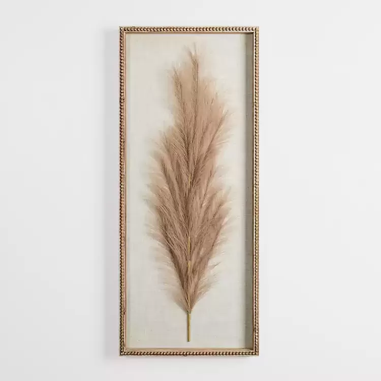 Faux Pampas Grass Beaded Frame Wall Plaque>Kirklands Home Fashion