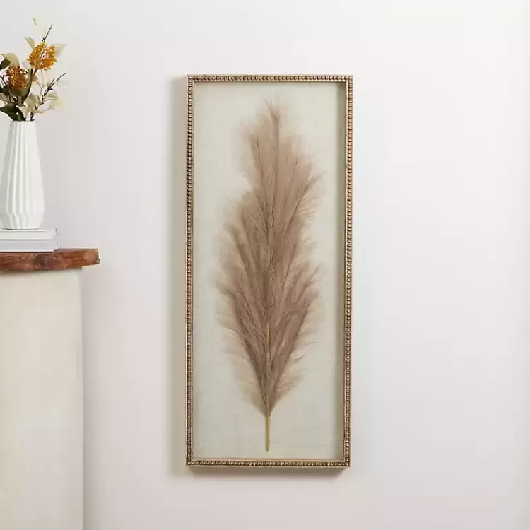 Faux Pampas Grass Beaded Frame Wall Plaque>Kirklands Home Fashion