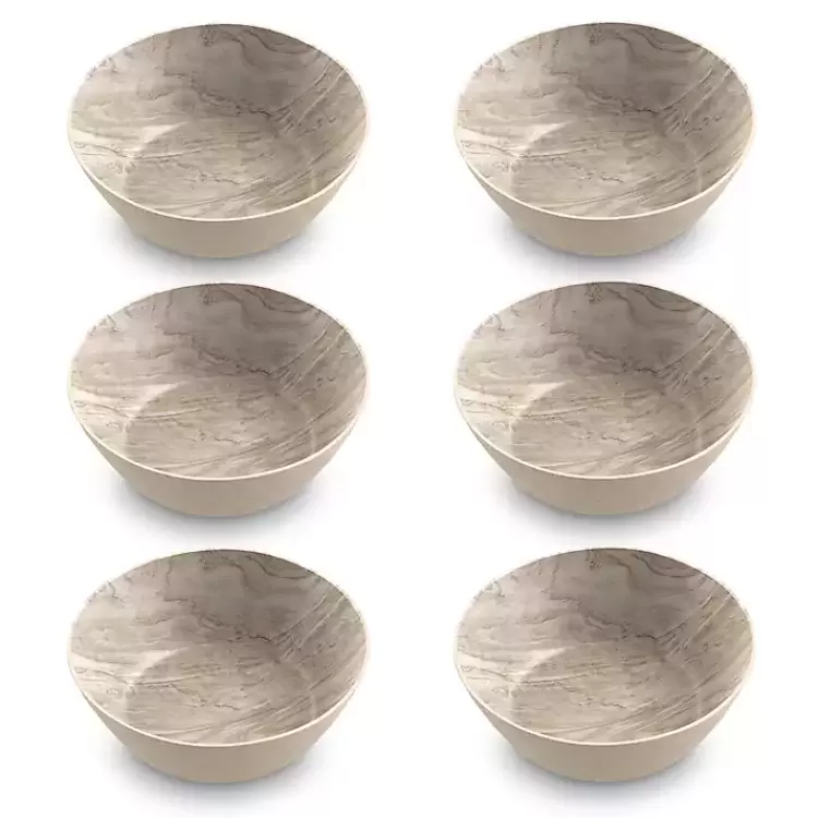 Faux Wood Melamine Low Bowls, Set of 6>Kirklands Home Flash Sale