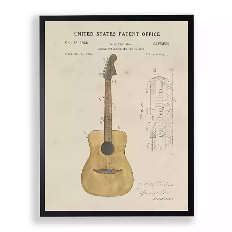 Fender Guitar Framed Art Print>Kirklands Home Clearance