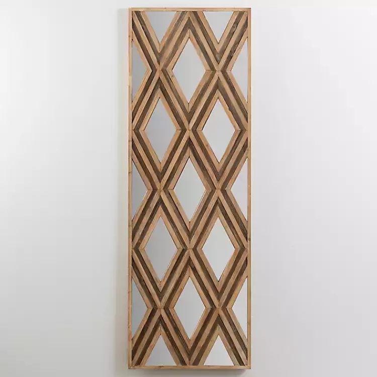 Fir Wood Diamond Mirrored Wall Plaque>Kirklands Home Sale