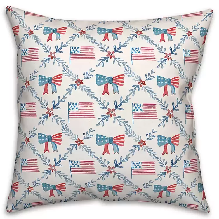 Flags and Bows 4th of July Indoor/Outdoor Pillow>Kirklands Home Flash Sale