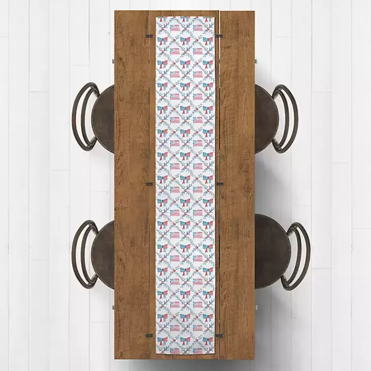 Flags and Bows 4th of July Table Runner, 90 in.>Kirklands Home Outlet