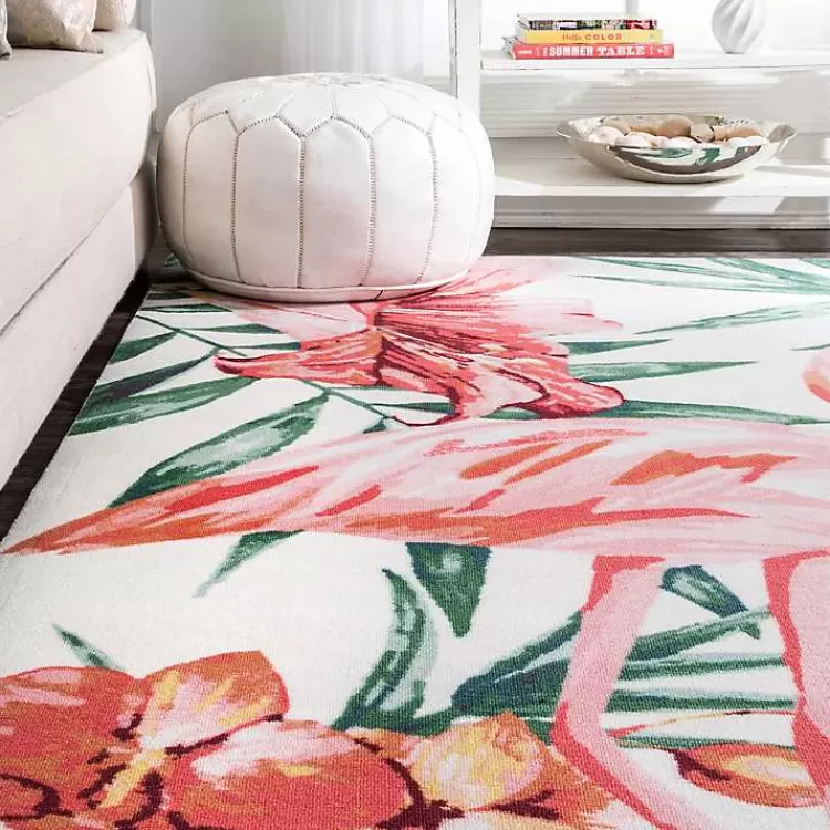 flamingo_leaf_indooroutdoor_area_rug_x_2.webp Flamingo Leaf Indoor/Outdoor Area Rug, 8x10>Kirklands Home Clearance