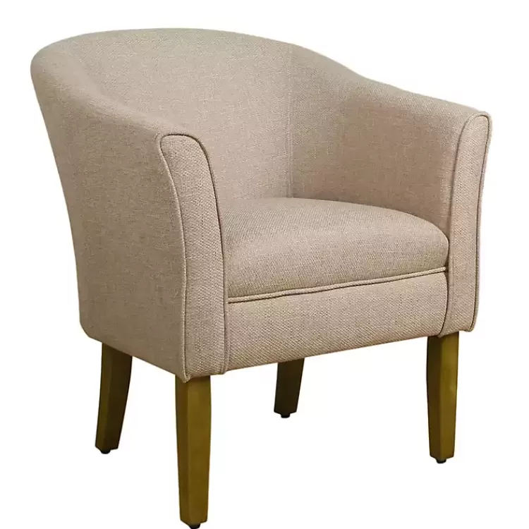 Flax Brown Modern Barrel Accent Chair>Kirklands Home New