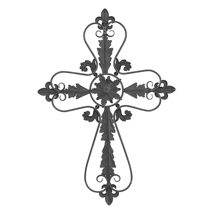 Fleur De Lis Metal Cross Wall Plaque>Kirklands Home New