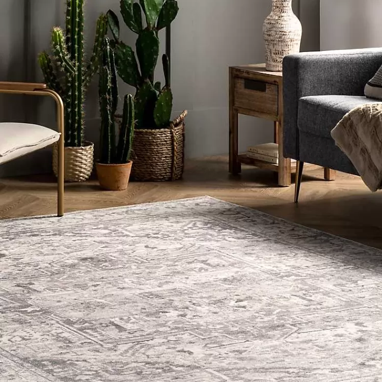 flo_gray_vintage_medallion_washable_area_rug_x_8-1.webp Flo Vintage Medallion Washable Area Rug, 5x8>Kirklands Home Clearance