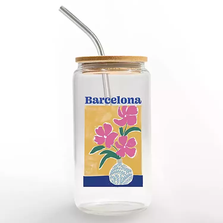Floral Barcelona Glass Tumbler>Kirklands Home Discount