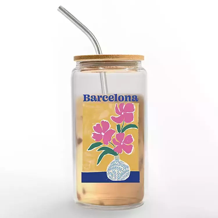 Floral Barcelona Glass Tumbler>Kirklands Home Discount
