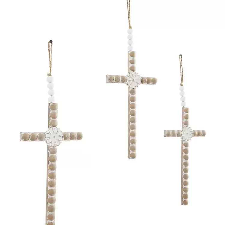 Floral Beaded Wood Cross Wall Plaques, Set of 3>Kirklands Home Shop