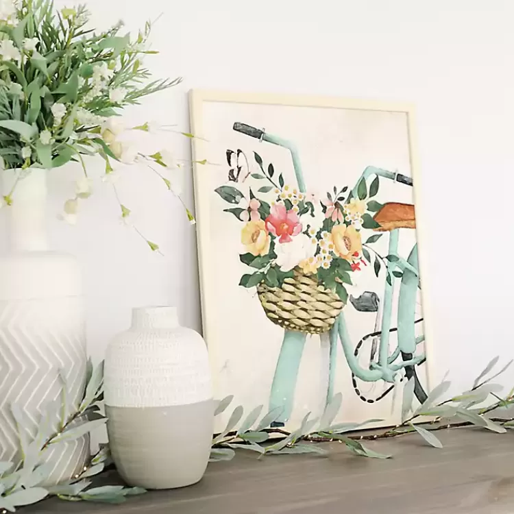Floral Bike Basket Framed Art Print>Kirklands Home Online