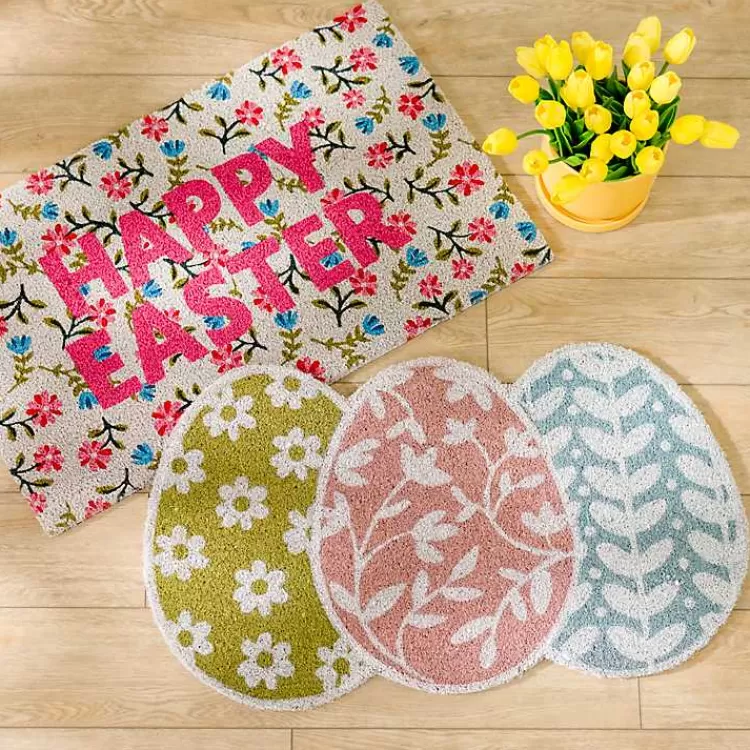 Floral Eggs Coir Doormat>Kirklands Home Store