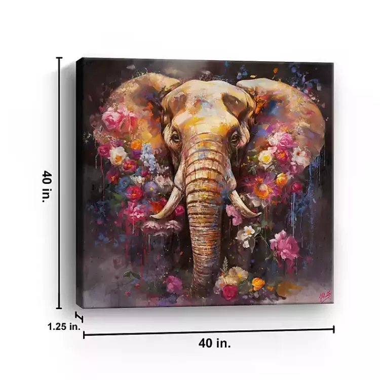 floral_elephant_canvas_art_print_2.webp Floral Elephant Canvas Art Print>Kirklands Home Shop