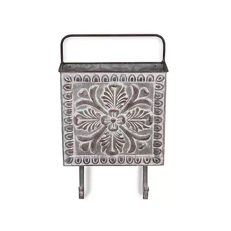 Floral Embossed Metal Wall Pocket>Kirklands Home Outlet