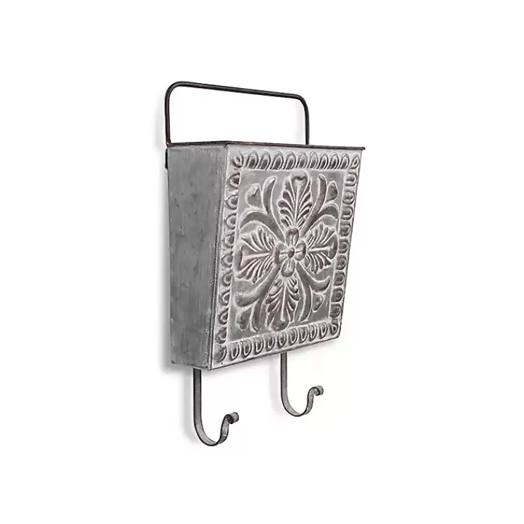 Floral Embossed Metal Wall Pocket>Kirklands Home Outlet