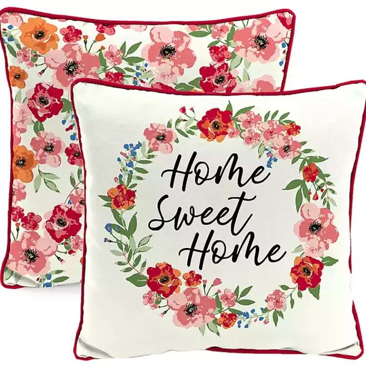 Floral Home Sweet Home Outdoor Pillow>Kirklands Home Cheap